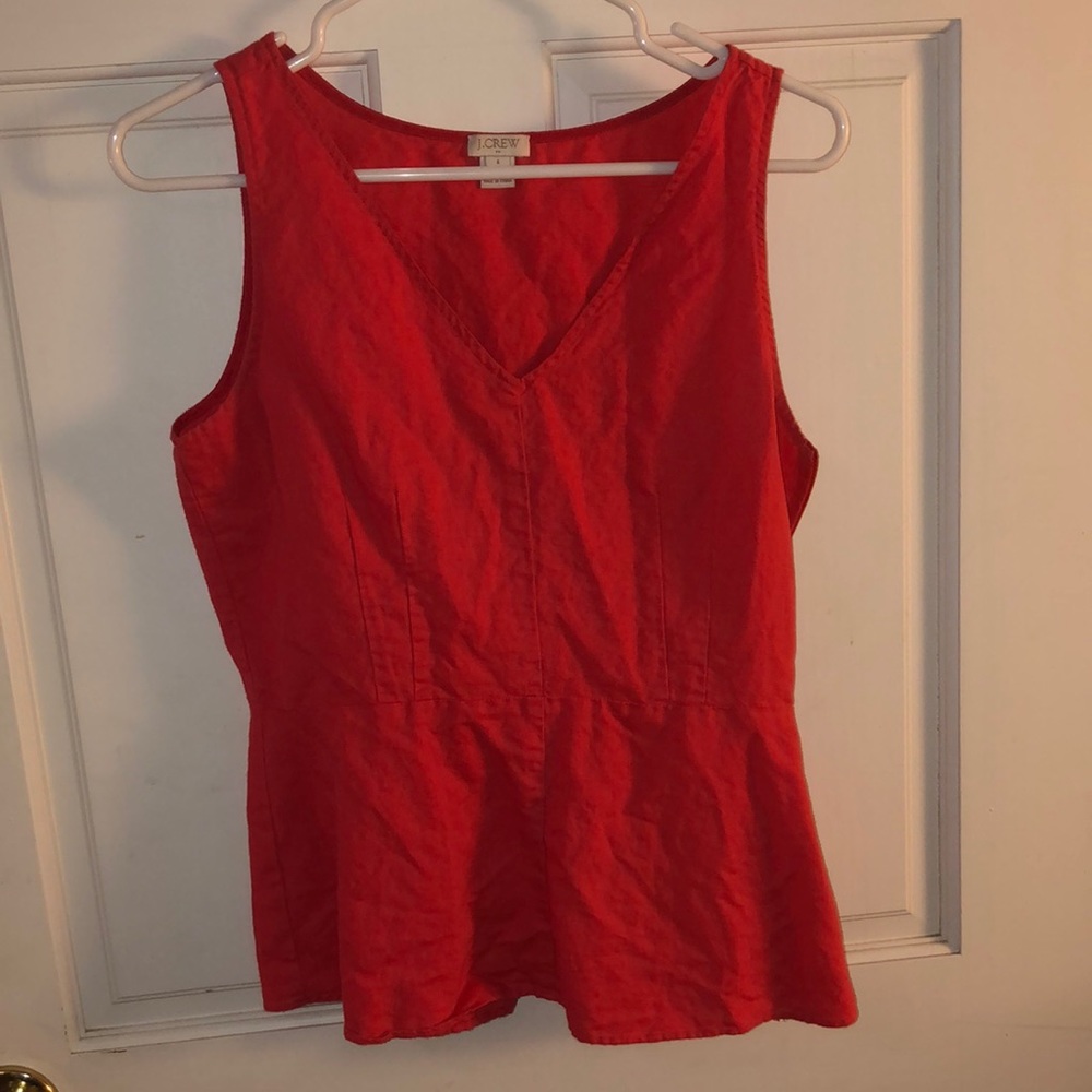 Bright coral linen/cotton top